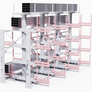 Estantería Voladiza Telescópica Eléctrica para Almacenamiento de Mercancías Largas