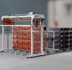 Sistema Inteligente de Carga y Descarga Vertical Tipo Torre para Almacenamiento de Barras y Tubos