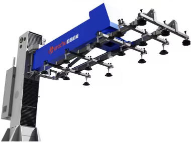 Manipulador automático de carga y descarga de materiales – La solución de Herochu para chapas metálicas de hasta 1000 kg